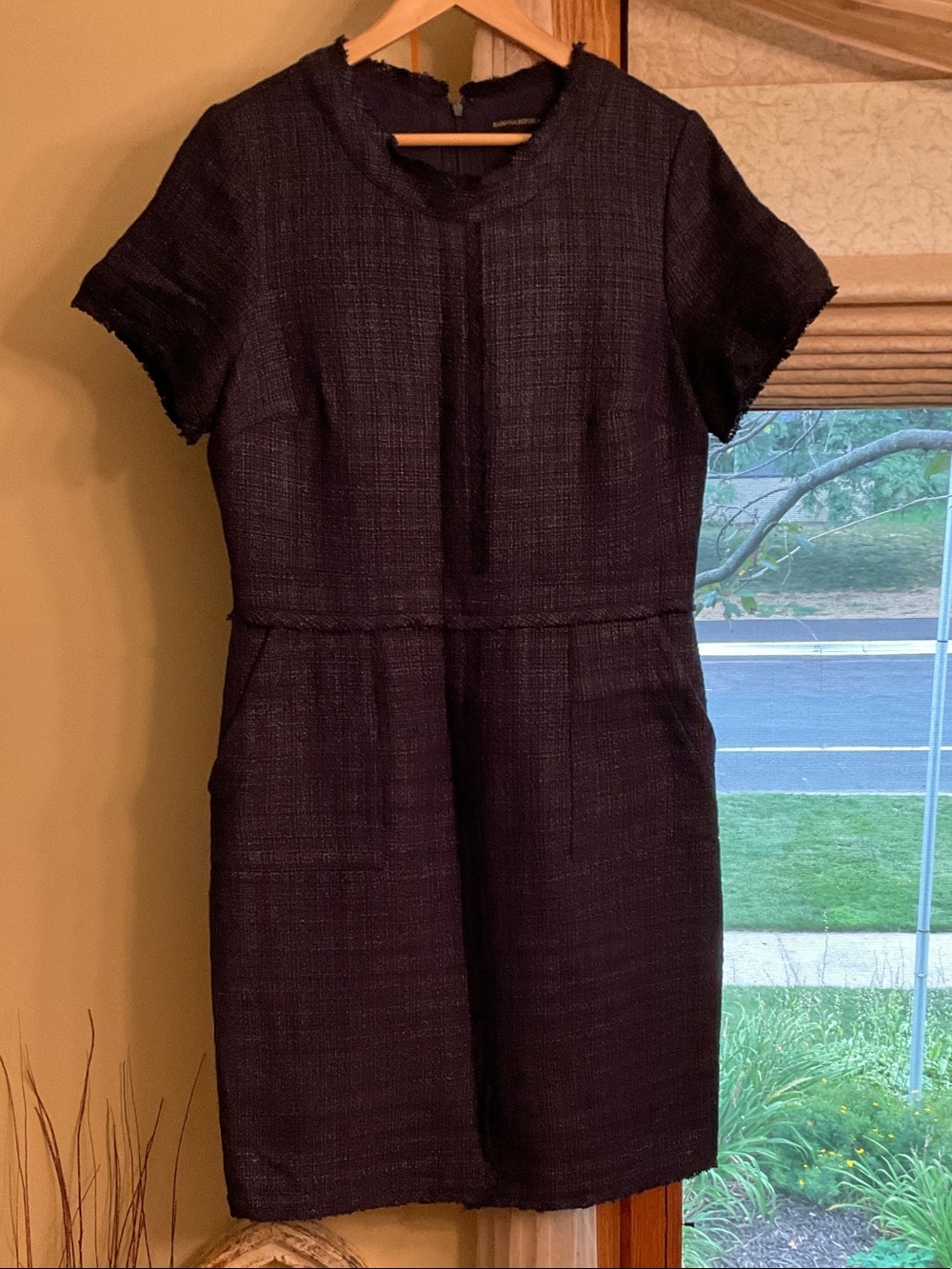 Banana Republic Navy Tweed Sheath Dress 14